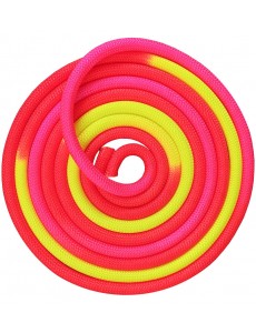 Скакалка гимнастическая утяжеленная INDIGO 3м красно-розово-желтая