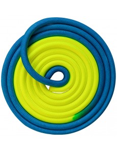 Скакалка гимнастическая утяжеленная INDIGO 3м желто-синяя
