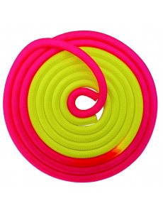 Скакалка гимнастическая утяжеленная INDIGO 3м розово-желтая